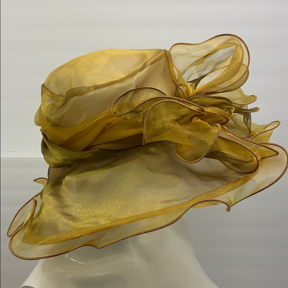 Golden brown derby hat